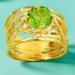 Openwork Textured Gemstone Ring in 18kt Gold