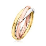 Italian 14kt Tri-Colored Gold Rolling Ring - Size 8