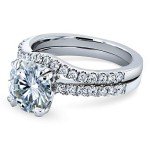 Kobelli Moissanite & Lab Diamond Bridal Ring Set