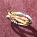 Italian 14kt Tri-Colored Gold Rolling Ring - Size 8