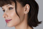 Lab-Grown Diamond Halo Stud Earrings in Silver