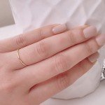 14K Solid Gold Thin Wedding Band for Women