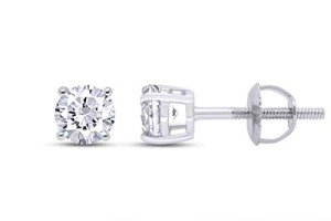 Natural Diamond Stud Earrings in 14k White Gold