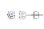 Natural Diamond Stud Earrings in 14k White Gold