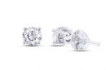 Natural Diamond Stud Earrings in 14k White Gold