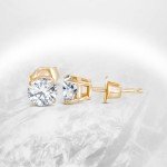 1 Carat Lab Grown Diamond Stud Earrings in 14K Gold