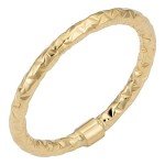 14k Yellow Gold 2mm Diamond-Cut Ring - Size 9
