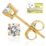 14k Yellow Gold Lab Grown Diamond Stud Earrings