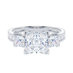 10k White Gold Princess Cut Diamond Engagement Ring