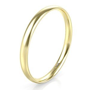 10K Yellow Gold 2MM Round Dome Wedding Ring