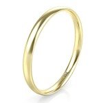 10K Yellow Gold 2MM Round Dome Wedding Ring