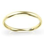 10K Yellow Gold 2MM Round Dome Wedding Ring