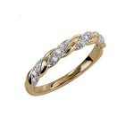 14K Yellow Gold Diamond Twist Promise Ring for Women