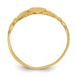 10K Yellow Gold Claddagh Heart Ring, Size 7