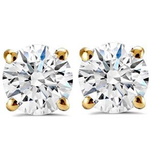 1 Carat Lab Grown Diamond Studs in Yellow Gold