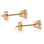 1 Carat Lab Grown Diamond Studs in Yellow Gold