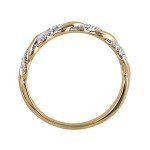 14K Yellow Gold Diamond Twist Promise Ring for Women