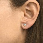 1 Carat Lab Grown Diamond Studs in Yellow Gold