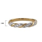14K Yellow Gold Diamond Twist Promise Ring for Women