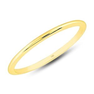 14K Yellow Gold Stackable Wedding Bands for Couples