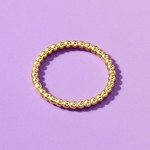 Italian 14kt Yellow Gold 2mm Bead Ring - Size 8