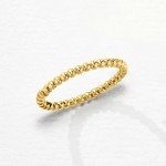Italian 14kt Yellow Gold 2mm Bead Ring - Size 8