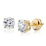 Natural Diamond Stud Earrings in 14K White Gold
