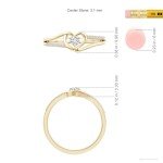 0.08 Ct Diamond Heart Ring in 14K Yellow Gold
