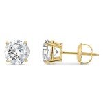 Natural Diamond Stud Earrings in 14K White Gold