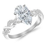 14K White Gold Infinity Split Shank Pear Engagement Ring