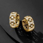 Diamond Hoop Earrings in 18kt Gold Over Sterling