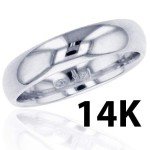 14K White Gold 3mm Polished Wedding Band, Size 7