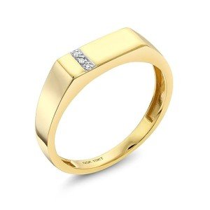 Men's 10K Yellow Gold Diamond Wedding Ring