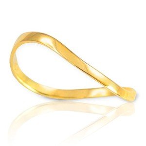 10K Yellow Gold Minimalist Wavy Thumb Ring, Size 9
