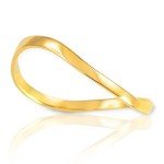 10K Yellow Gold Minimalist Wavy Thumb Ring, Size 9