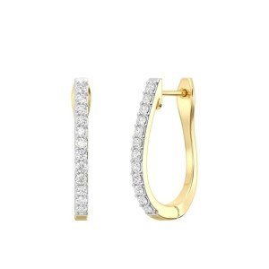 Elegant Lab-Grown Diamond Hoop Earrings in Gold
