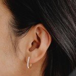 Elegant Lab-Grown Diamond Hoop Earrings in Gold