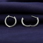 Lab Grown Diamond Huggie Hoop Earrings in White Gold