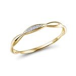 Dainty Twisted 10K Gold Diamond Stacking Ring