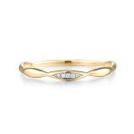 Dainty Twisted 10K Gold Diamond Stacking Ring