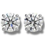 1 Carat Round Diamond Stud Earrings in White Gold