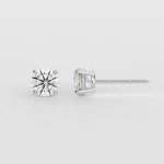 1 Carat Round Diamond Stud Earrings in White Gold