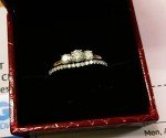 1.00 Carat 14k Gold 3 Stone Engagement Ring Set