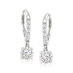 Diamond Drop Earrings in 14kt White Gold