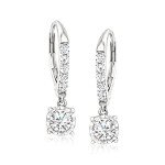 Diamond Drop Earrings in 14kt White Gold