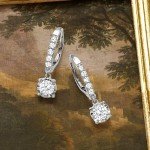 Diamond Drop Earrings in 14kt White Gold