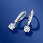 Diamond Drop Earrings in 14kt White Gold