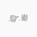 Round Lab Grown Diamond Stud Earrings in Silver