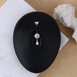 10K Solid Gold Teardrop Belly Button Ring