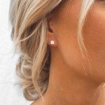 Round Lab Grown Diamond Stud Earrings in Silver